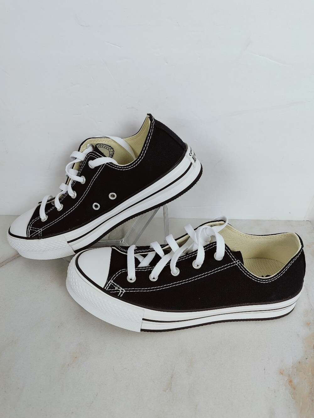 NIB Converse CT All Star Lift Girls' Black Canvas Platform Sneakers, Sz 6